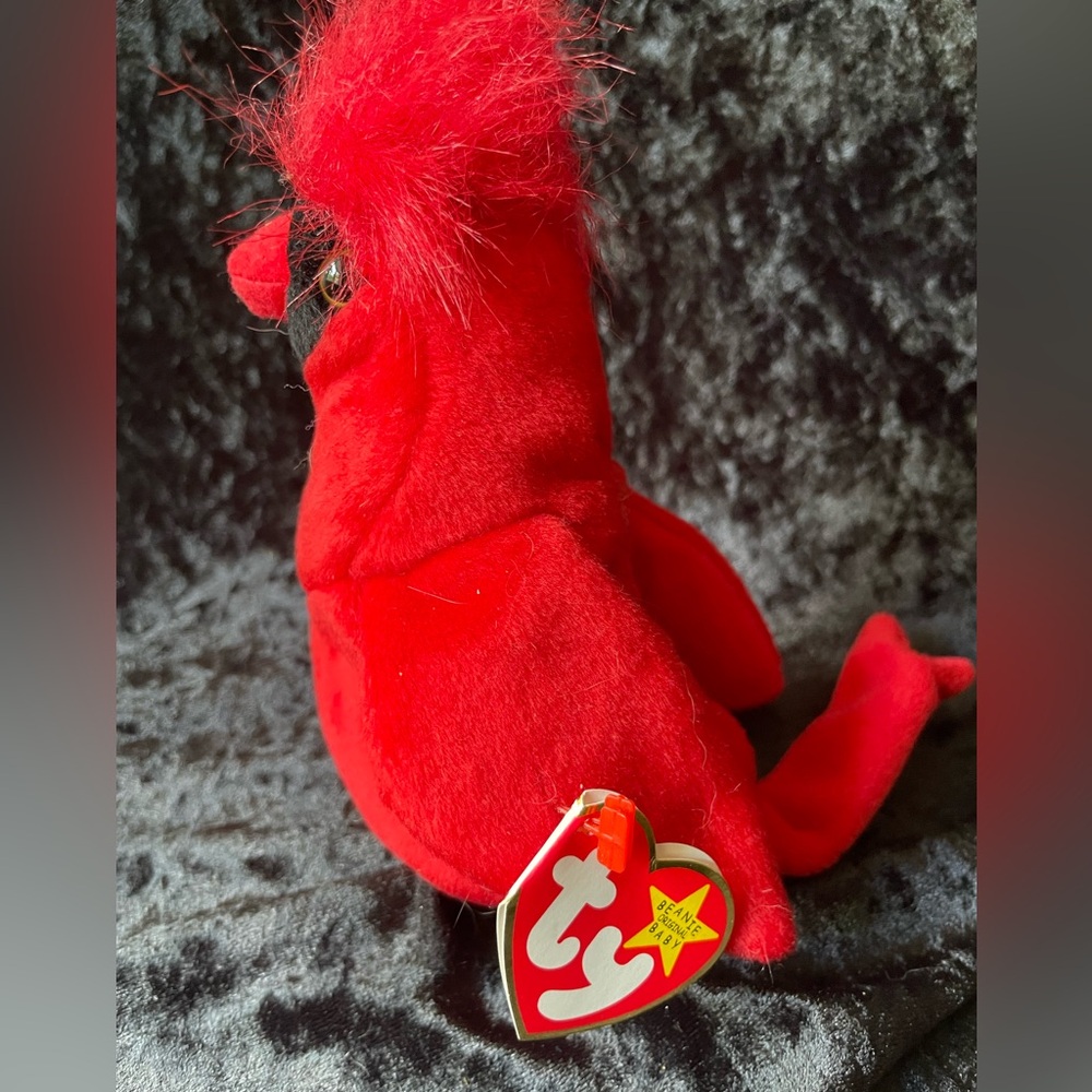 Vintage Ty Beanie Baby Mac the Cardinal 1998/1999 with Hologram